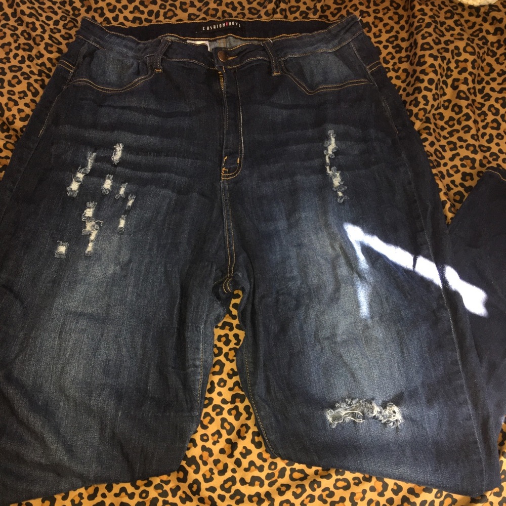 Dark Distressed Jeans